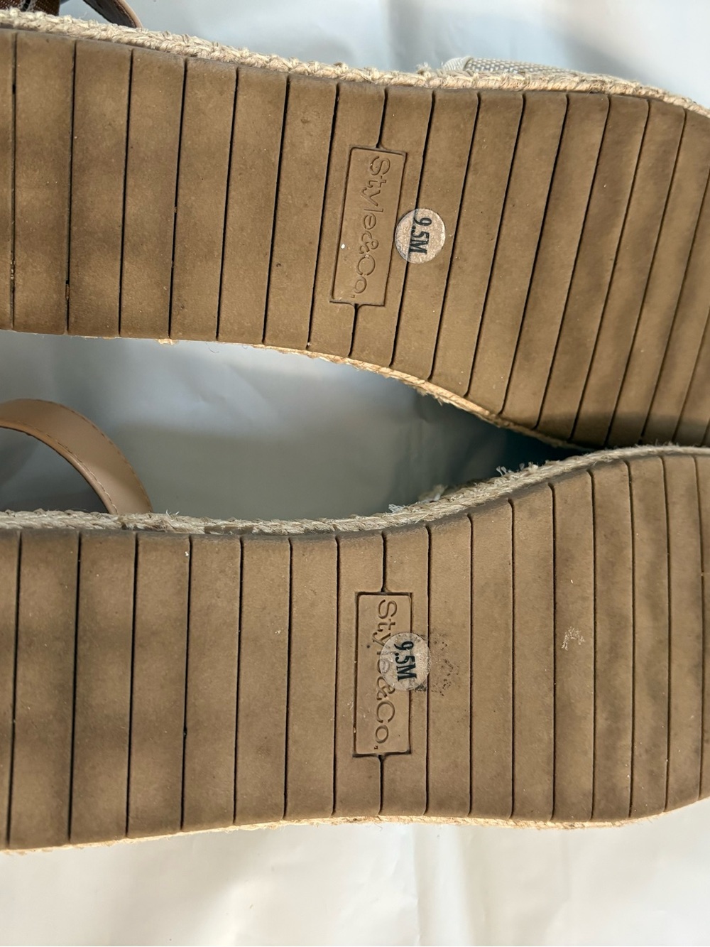 Style & Co. Beige Canvas Espadrille Ankle-Strap Flats - Picture 3 of 3
